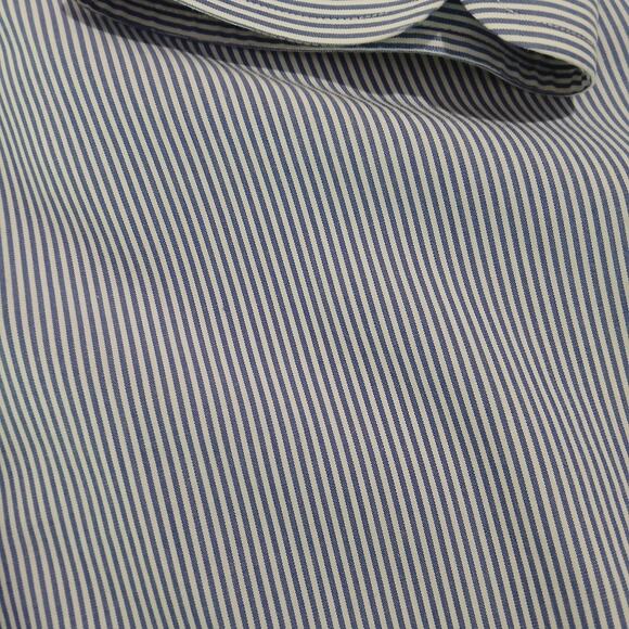 Brooks Brothers 17-35 CLASSIC blue/white cotton stripe LS button down shirt - Picture 5 of 12